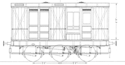 BWK1400/4 S&DJR 6 wheeled Mail Van